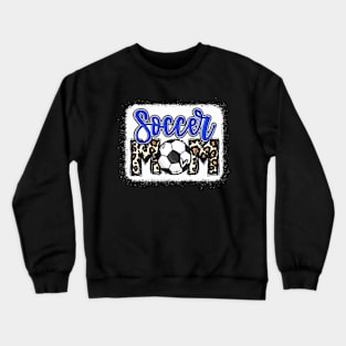 Soccer Mom Blue Leopard Crewneck Sweatshirt